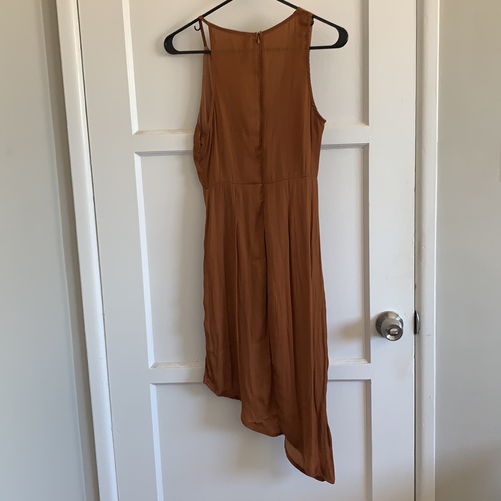 Asymmetrical Rust/Brown Dress - Picture 2 of 2